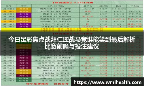 今日足彩焦点战拜仁迎战马竞谁能笑到最后解析比赛前瞻与投注建议